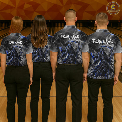 Smoke Grim Reaper Bowling Shirt for Women Personalized Bowling Team Jersey QZT1343