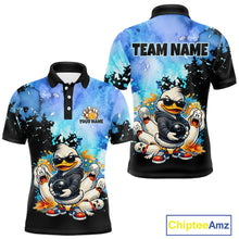 Load image into Gallery viewer, Funny Duck Bowling Team Shirt for Men Custom Bowling League Outfit Polo &amp; 1/4-Zip QZT860