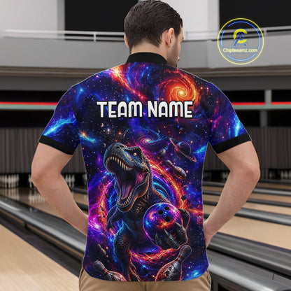Galaxy Funny Bowling Shirt for Men Custom Bowling League Jersey Polo & Quartr-Zip QZT1022