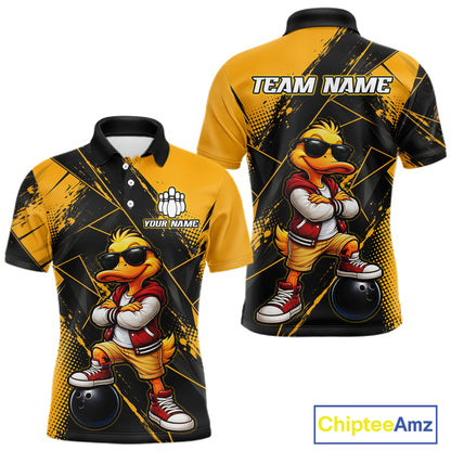 Custom Funny Duck Bowling League Shirts for Men Bowling Team Jersey QZT1279