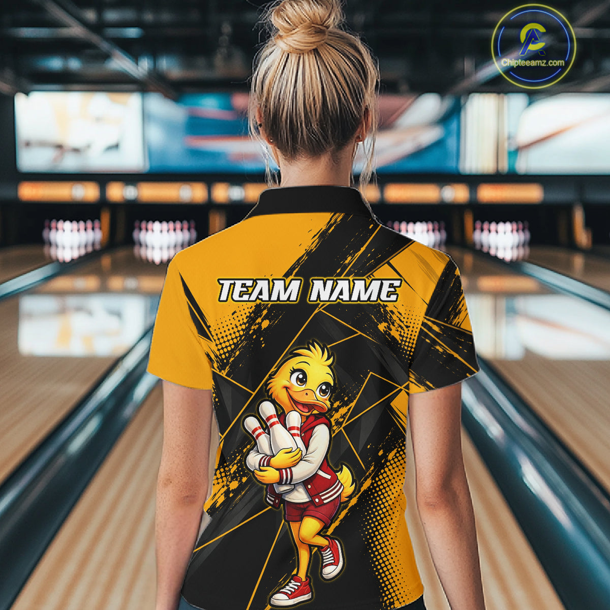 Custom Funny Duck Bowling League Shirts for Women Bowling Team Jersey QZT1279