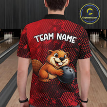 Load image into Gallery viewer, Funny Beaver Bowling Shirt for Men Custom Bowling Team Jersey Polo &amp; Quarter-Zip Bowling Performance QZT985
