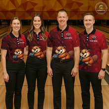 Load image into Gallery viewer, Funny Beaver Bowling Shirt for Men Custom Bowling Team Jersey Polo &amp; Quarter-Zip Bowling Performance QZT985