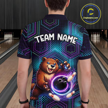 Load image into Gallery viewer, Custom Funny Bear Bowling Shirt for Men Bowling League Jersey Polo &amp; 1/4 Zip Bowling Outfit QZT986