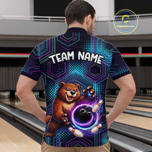 Load image into Gallery viewer, Custom Funny Bear Bowling Shirt for Men Bowling League Jersey Polo &amp; 1/4 Zip Bowling Outfit QZT986