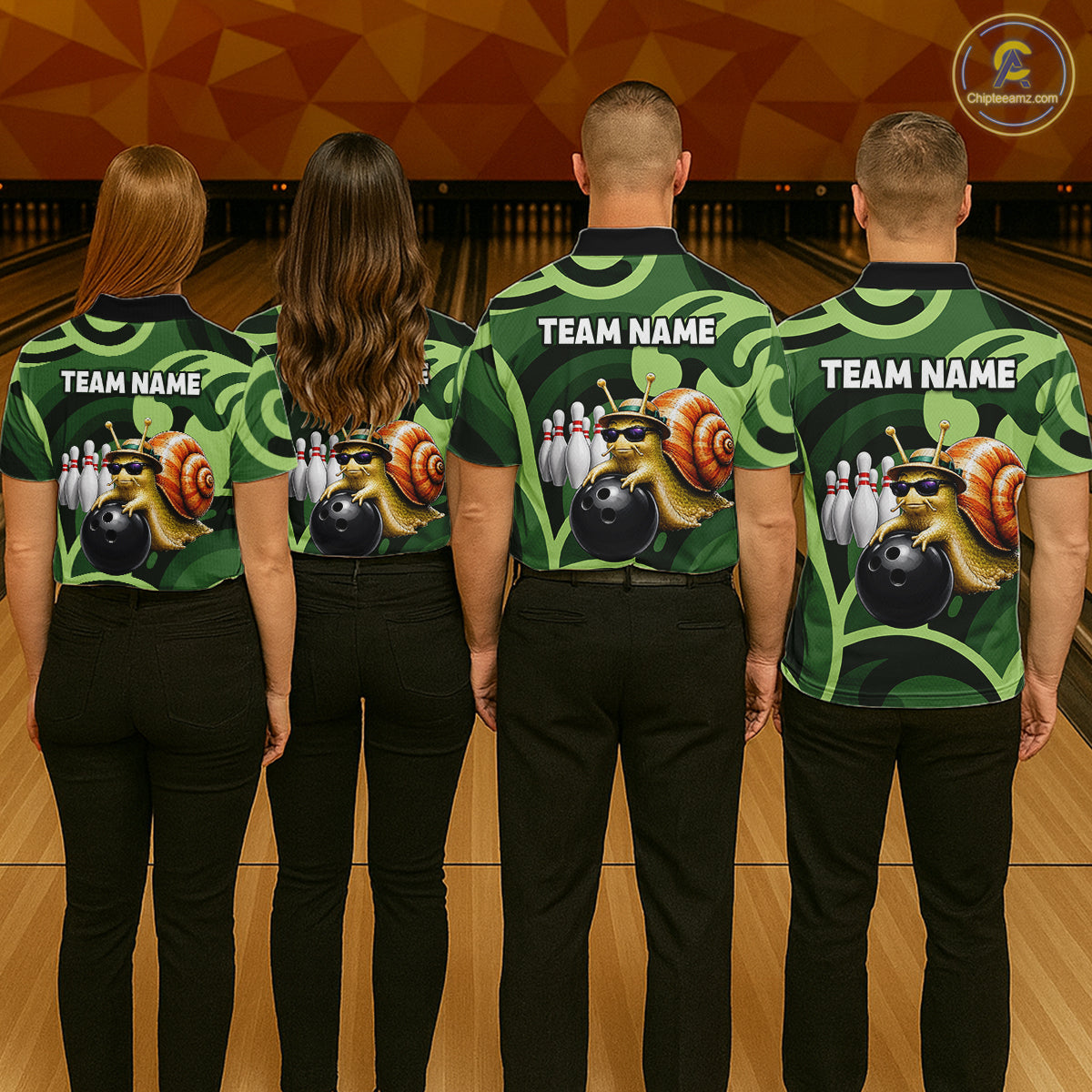 Custom Funny Green Snail Bowling Shirt for Women Bowling League Jersey Bowling Outfit QZT1207