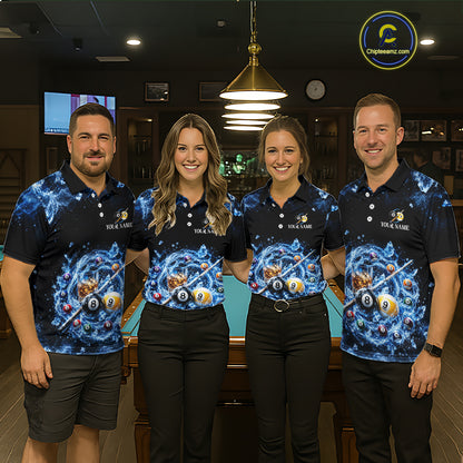Custom Ice Whiskey Billiard Shirt for Men 8 Ball & 9 Ball Pool Jersey BHT126