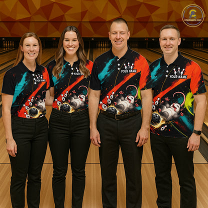 Custom Colorful Opossum Bowling Team Shirt for Women Funny Bowling Jersey QZT1286