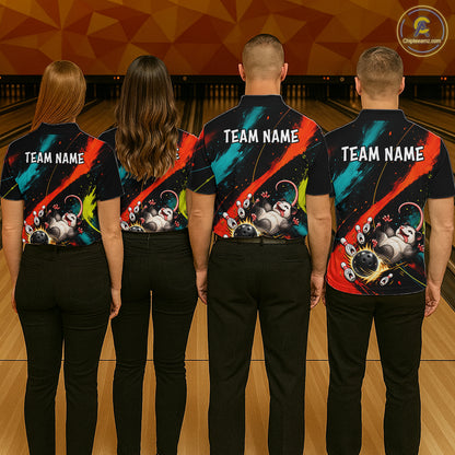 Custom Colorful Opossum Bowling Team Shirt for Women Funny Bowling Jersey QZT1286