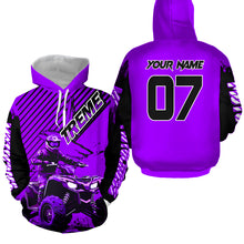 Load image into Gallery viewer, Custom Purple ATV Racing Hoodie UPF30+ Motocross Hoodie Men Women Extreme Riding Sweatshirt for Kids MHT200