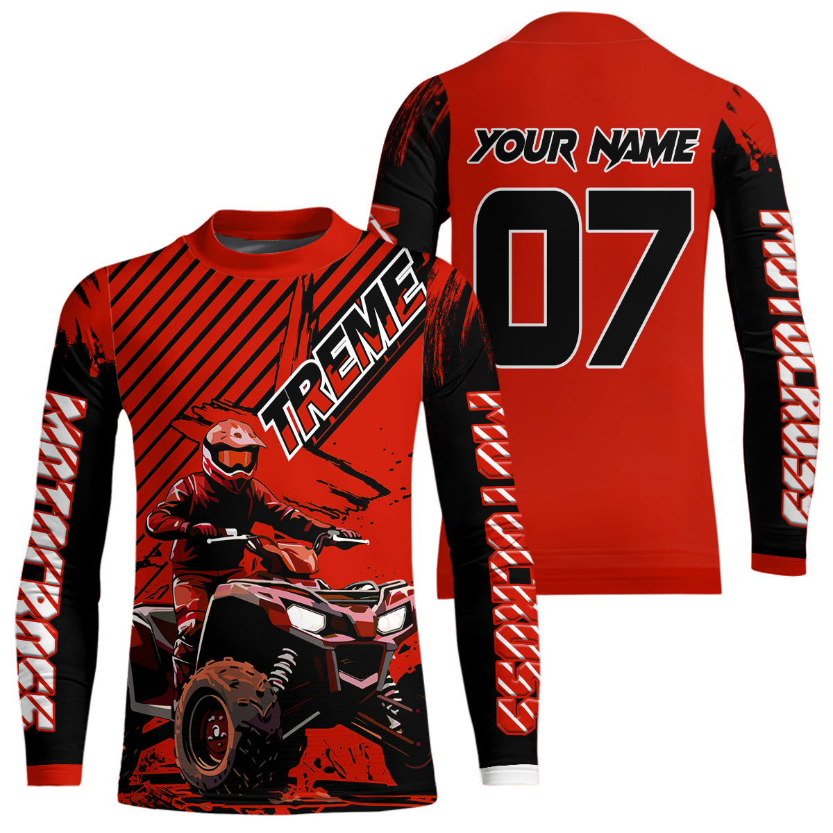 Red ATV Racing Jersey Upf30+ Custom Motocross Jersey Men Women Extreme Riding Shirt for Kids MHT200