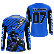 Load image into Gallery viewer, Blue ATV Racing Jersey Upf30+ Custom Motocross Jersey Men Women Extreme Riding Shirt for Kids MHT200