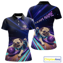Load image into Gallery viewer, Funny Pug Dog Bowling Team Shirt for Women Custom Bowling Jersey Polo &amp; 1/4-Zip Bowling Unisex QZT908