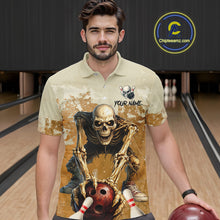 Load image into Gallery viewer, Custom Skeleton Bowling Team Shirt for Men Bowling Jersey Bowling Outfit Polo &amp; Quarter-Zip QZT987