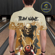 Load image into Gallery viewer, Custom Skeleton Bowling Team Shirt for Men Bowling Jersey Bowling Outfit Polo &amp; Quarter-Zip QZT987