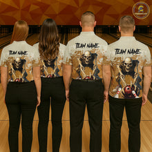 Load image into Gallery viewer, Custom Skeleton Bowling Team Shirt for Men Bowling Jersey Bowling Outfit Polo &amp; Quarter-Zip QZT987