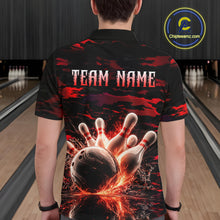 Load image into Gallery viewer, Flame Red Pattern Bowling Shirt for Men Bowling Team Jersey Polo &amp; 1/4-Zip QZT1027