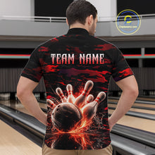Load image into Gallery viewer, Flame Red Pattern Bowling Shirt for Men Bowling Team Jersey Polo &amp; 1/4-Zip QZT1027