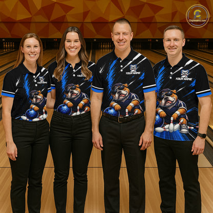 Custom Funny Bulldog Bowling Shirt Bowling Team Jersey for Women Bowling Outfit QZT1214