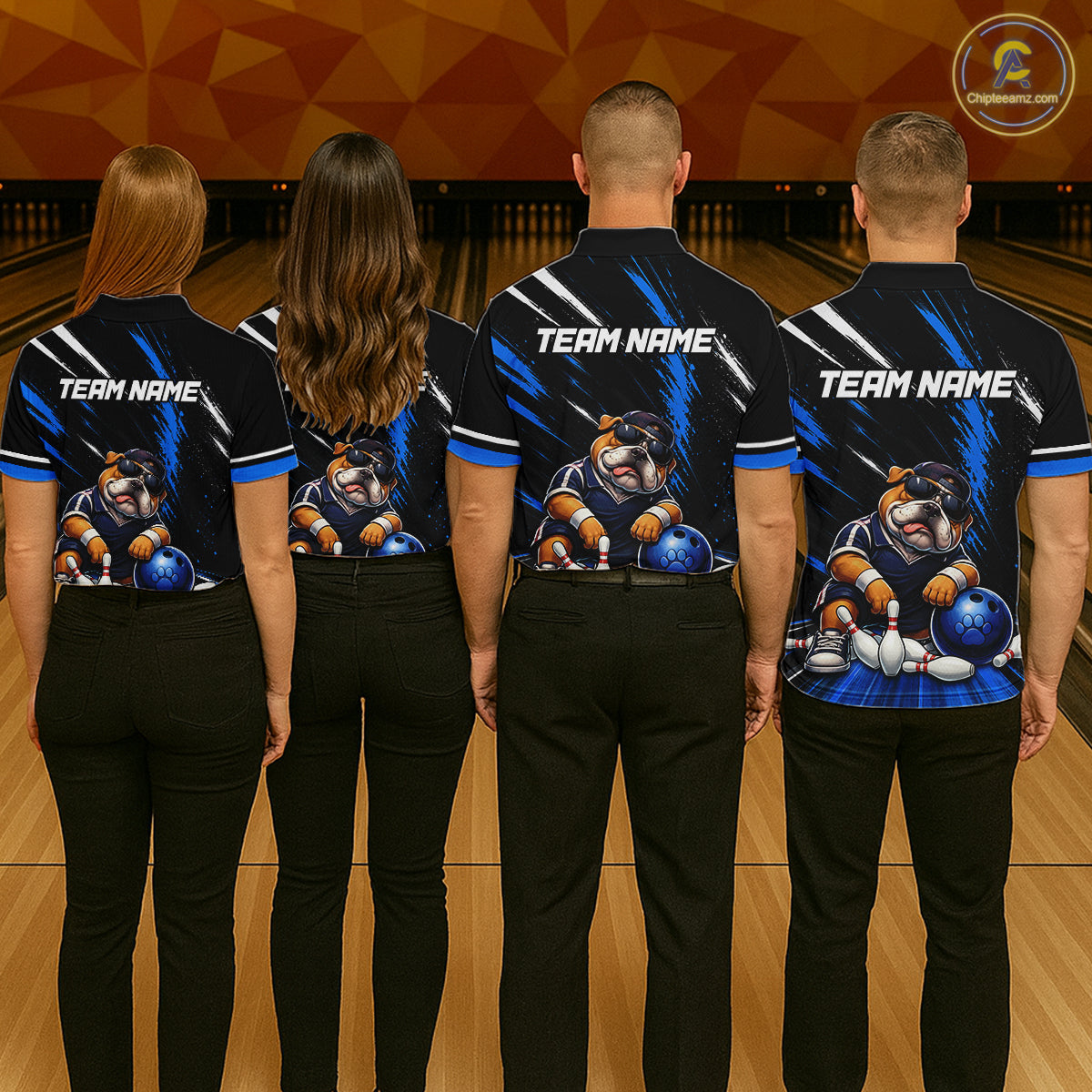 Custom Funny Bulldog Bowling Shirt Bowling Team Jersey for Women Bowling Outfit QZT1214