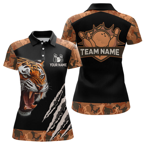 Tiger Bowling Shirt Custom Bowling Team Jersey for Women Bowling Outfit Polo & 1/4-Zip QZT772