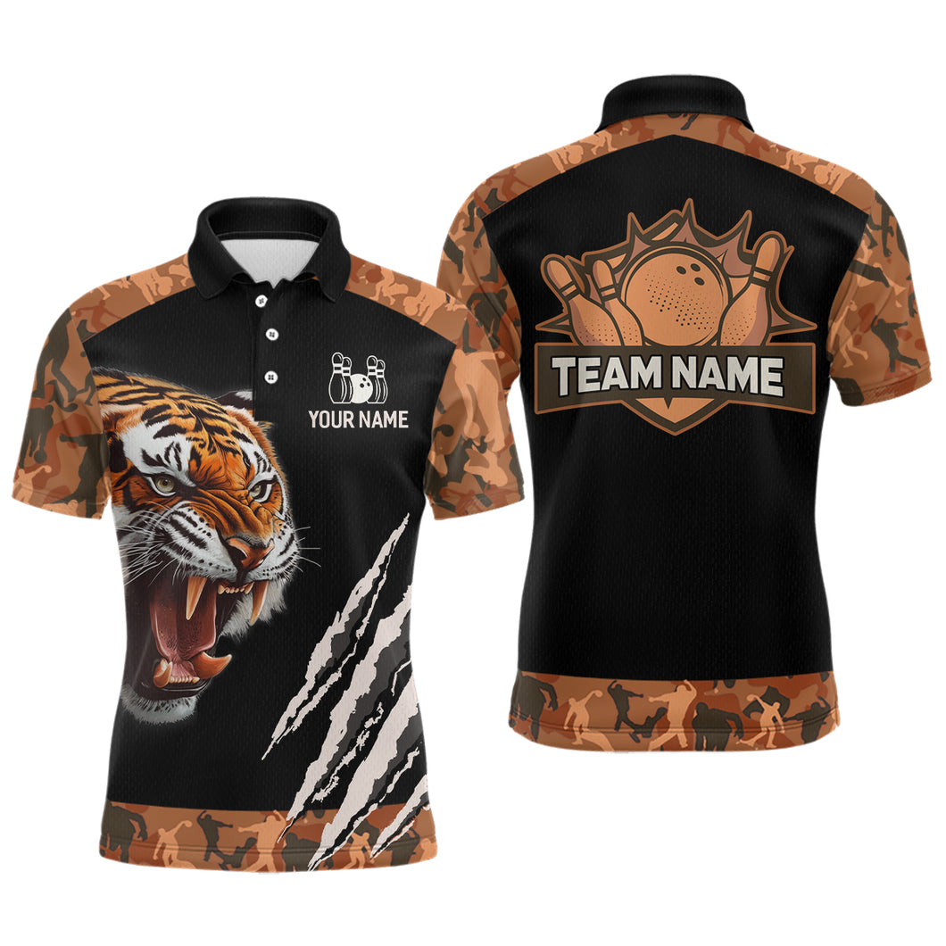 Tiger Bowling Shirt Custom Bowling Team Jersey for Men Bowling Outfit Polo & 1/4-Zip QZT772