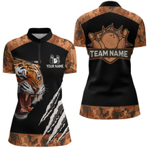 Load image into Gallery viewer, Tiger Bowling Shirt Custom Bowling Team Jersey for Women Bowling Outfit Polo &amp; 1/4-Zip QZT772