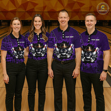Load image into Gallery viewer, Custom Purple Funny Cowboy Gun Bowling Shirt for Women Bowling Team Jersey Bowling Polo &amp; Quarter-Zip  QZT915