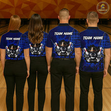 Load image into Gallery viewer, Custom Blue Funny Cowboy Gun Bowling Shirt for Men Bowling Team Jersey Bowling Polo &amp; Quarter-Zip QZT915