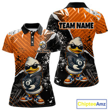 Load image into Gallery viewer, Personalized Orange Funny Duck Billiard Team Shirt for Women 8 Ball Billiard Jersey Pool Shirt Unisex BHT22