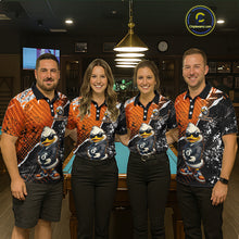 Load image into Gallery viewer, Personalized Orange Funny Duck Billiard Team Shirt for Women 8 Ball Billiard Jersey Pool Shirt Unisex BHT22