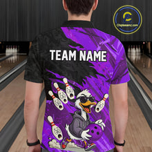Load image into Gallery viewer, Purple Funny Duck Bowling Shirt for Men Custom Bowling Team Jersey Bowling League Polo &amp; Quarter-Zip QZT944