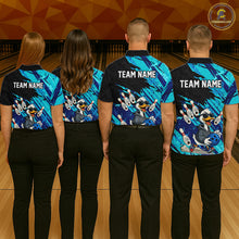 Load image into Gallery viewer, Cyan Funny Duck Bowling Shirt for Women Custom Bowling Team Jersey Bowling League Polo &amp; Quarter-Zip QZT944