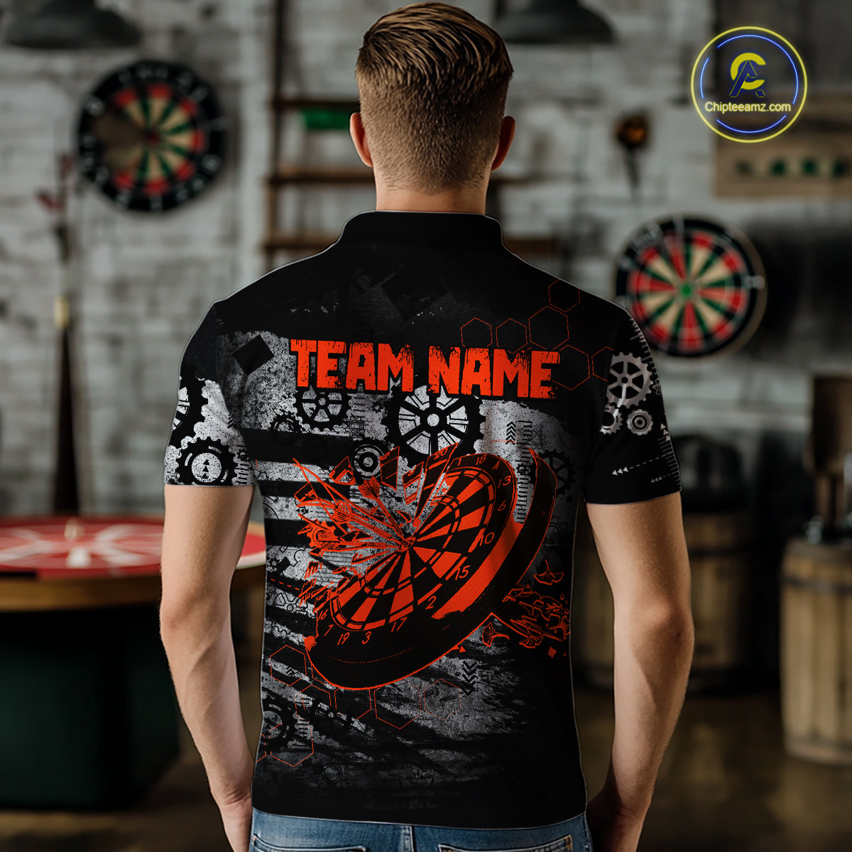 Custom Black & Red Dart Shirt for Team Polo & 1/4-Zip Dart Jersey for Men Dart Outfit Gifts DHT8