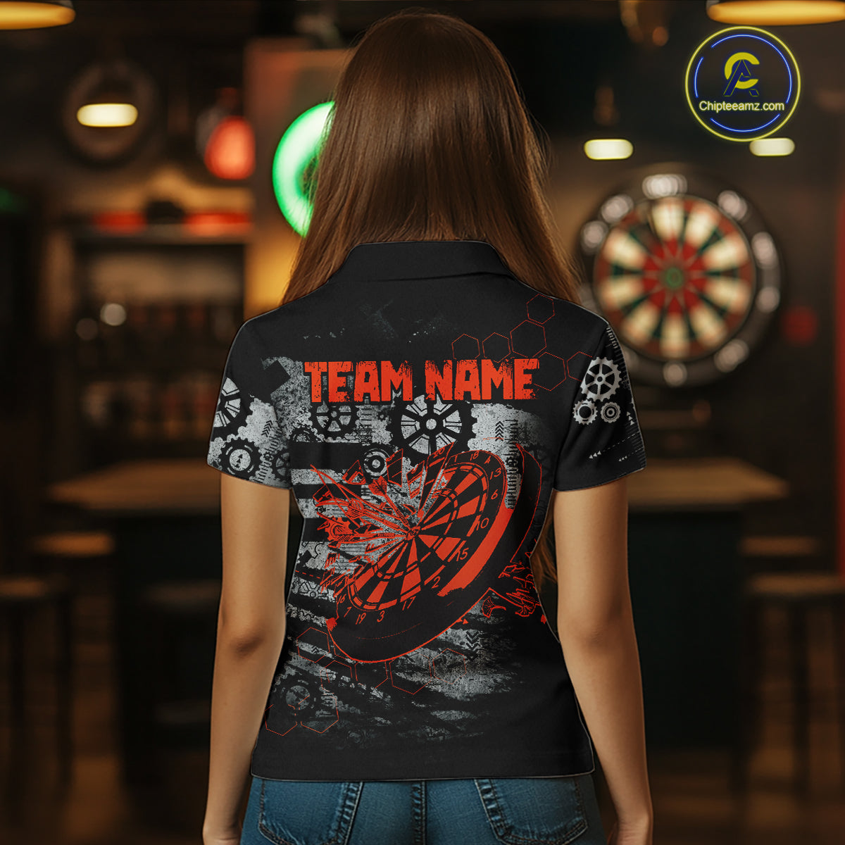 Custom Black & Red Dart Shirt for Team Polo & 1/4-Zip Dart Jersey for Women Dart Outfit Gifts DHT8