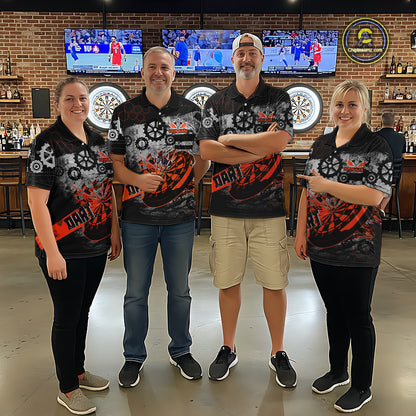 Custom Black & Red Dart Shirt for Team Polo & 1/4-Zip Dart Jersey for Men Dart Outfit Gifts DHT8
