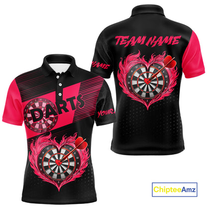 Personalized Pink Dart Shirt for Couples Valentine Dart Jersey for Men Dartboard Shirt for Team DHT9