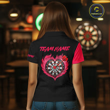 Load image into Gallery viewer, Personalized Pink Dart Shirt for Couples Valentine Dart Jersey for Women Dartboard Shirt for Team DHT9