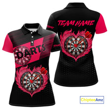 Load image into Gallery viewer, Personalized Pink Dart Shirt for Couples Valentine Dart Jersey for Women Dartboard Shirt for Team DHT9
