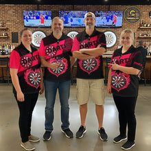 Load image into Gallery viewer, Personalized Pink Dart Shirt for Couples Valentine Dart Jersey for Men Dartboard Shirt for Team DHT9
