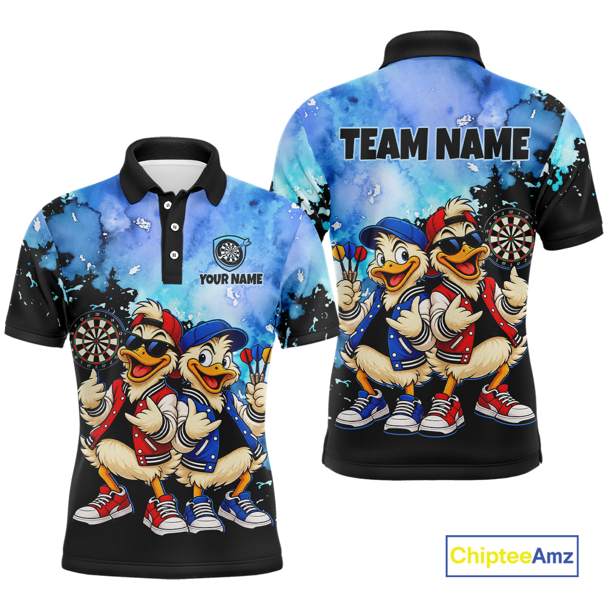 Custom Funny Chicken Darts Shirt for Men Buddy Dart Team Jersey Polo & Quarter-Zip DHT89