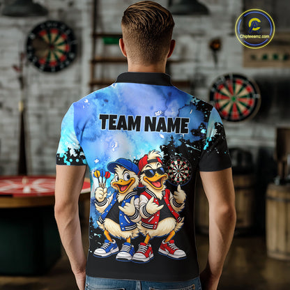 Custom Funny Chicken Darts Shirt for Men Buddy Dart Team Jersey Polo & Quarter-Zip DHT89