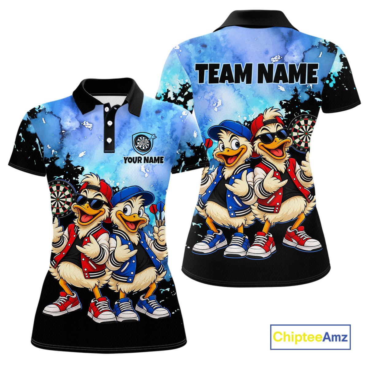 Custom Funny Chicken Darts Shirt for Women Buddy Dart Team Jersey Polo & Quarter-Zip DHT89