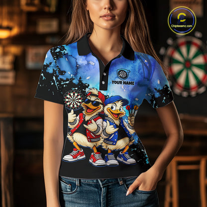 Custom Funny Chicken Darts Shirt for Women Buddy Dart Team Jersey Polo & Quarter-Zip DHT89
