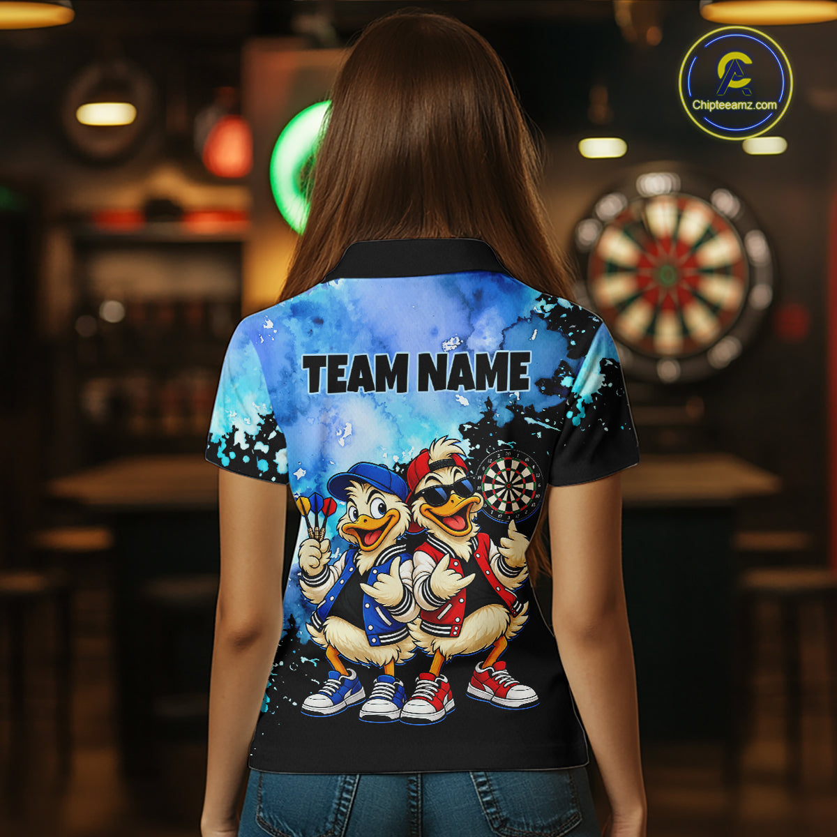 Custom Funny Chicken Darts Shirt for Women Buddy Dart Team Jersey Polo & Quarter-Zip DHT89