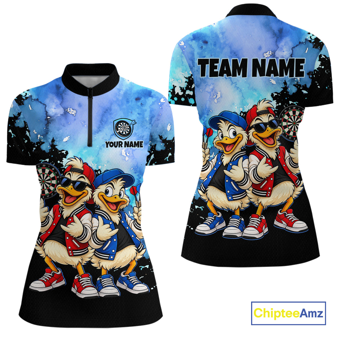 Custom Funny Chicken Darts Shirt for Women Buddy Dart Team Jersey Polo & Quarter-Zip DHT89