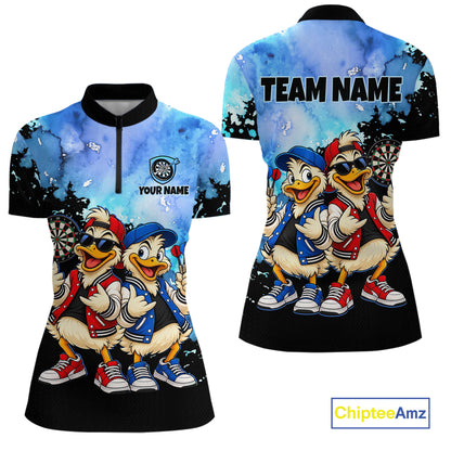 Custom Funny Chicken Darts Shirt for Women Buddy Dart Team Jersey Polo & Quarter-Zip DHT89