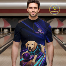 Load image into Gallery viewer, Neon Funny Labrador Retriever Bowling Shirt for Men Custom Bowling Team Jersey Polo &amp; 1/4-Zip QZT992
