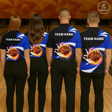 Load image into Gallery viewer, Personalized Blue Flame Demon Hand Bowling Shirt for Women Bowling Outfit Polo &amp; Quarter-Zip Bowling Jersey QZT867
