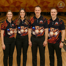 Load image into Gallery viewer, Orange Funny Wombat Bowling Shirt for Women Custom Bowling Jersey Polo &amp; Quarter-Zip Bowling Outfit  QZT923